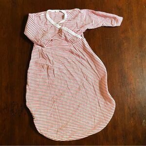 Popolini Striped Organic Cotton Unisex Baby Sleeping Bag Sleeves Zipper 3-6M
